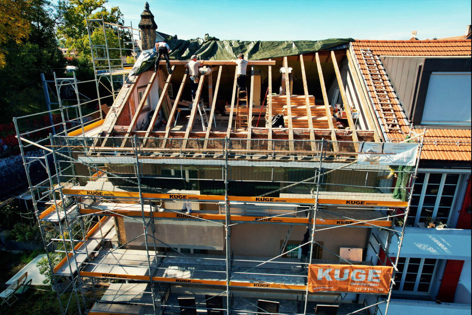 Dachgerüste in der Region Basel – Foto: KUGE Bau AG